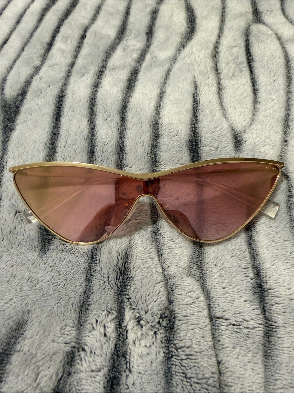 Le Specs Gold Frame with Pink Lenses Cat-Eye Sunglasses